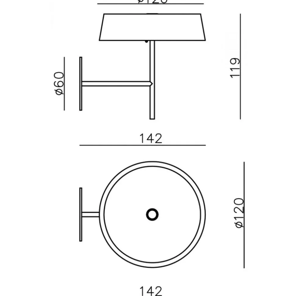 LED-vegglampe Miram med batteri, dimbar, rubinrød