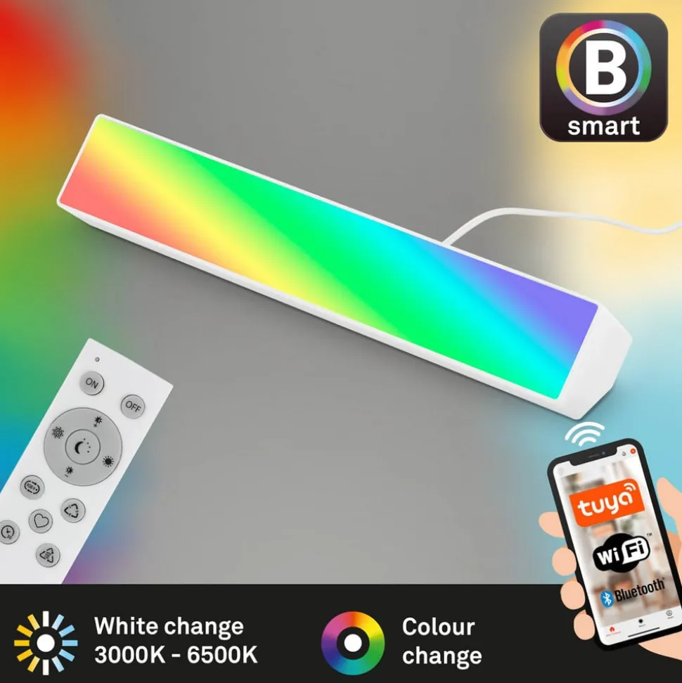 LED-vegglampe Muro S, CCT, RGB, dimbar, hvit