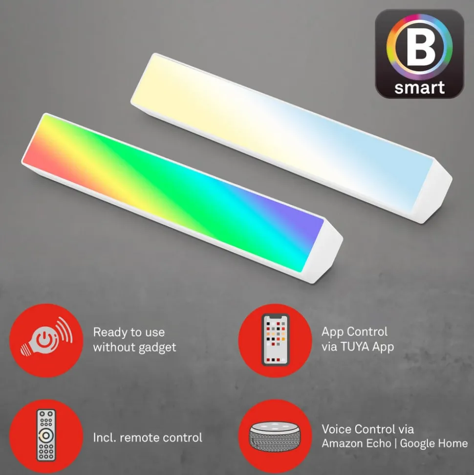 LED-vegglampe Muro S, CCT, RGB, dimbar, hvit