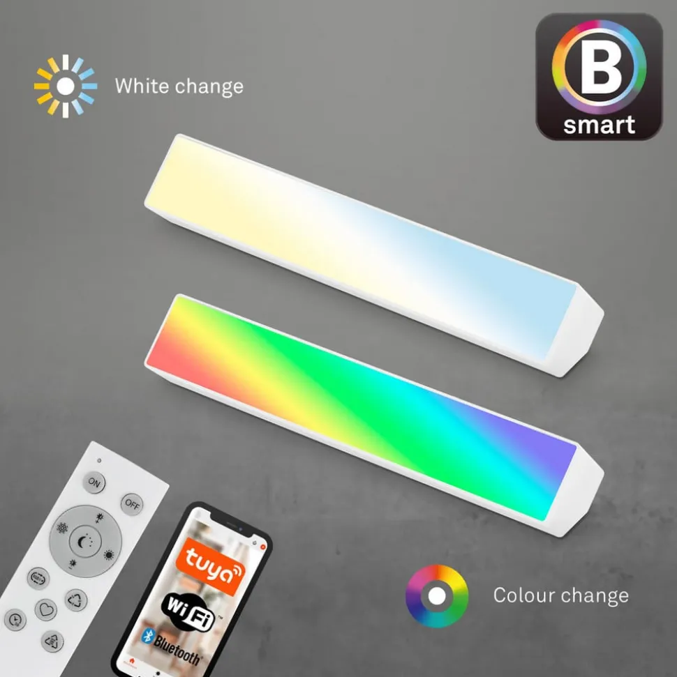 LED-vegglampe Muro S, CCT, RGB, dimbar, hvit