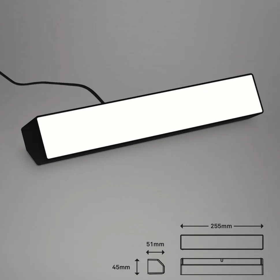 LED-vegglampe Muro S, CCT, RGB, dimbar, svart