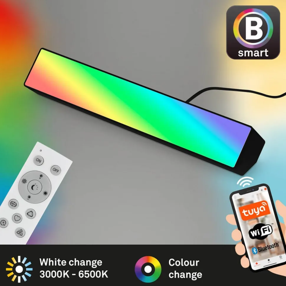 LED-vegglampe Muro S, CCT, RGB, dimbar, svart