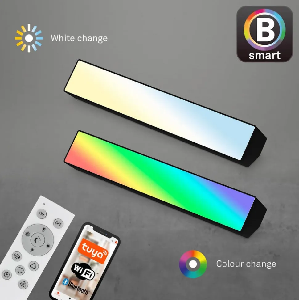 LED-vegglampe Muro S, CCT, RGB, dimbar, svart