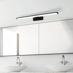 LED-vegglampe Pandella 1, lengde 60 cm, svart, aluminium