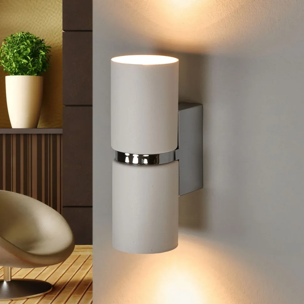 LED-vegglampe Passa, rund, hvit