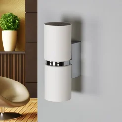 LED-vegglampe Passa, rund, hvit