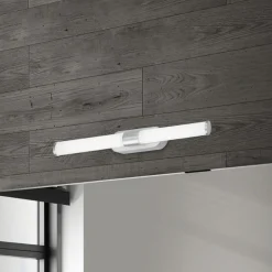 LED-vegglampe Runt IP44 direkte 4 000 K krom matt