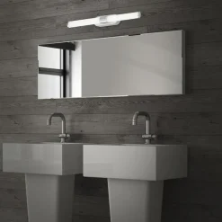 LED-vegglampe Runt IP44 direkte 4 000 K krom matt