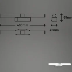 LED-vegglampe Runt IP44 direkte 4 000 K krom matt