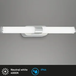 LED-vegglampe Runt IP44 direkte 4 000 K krom matt