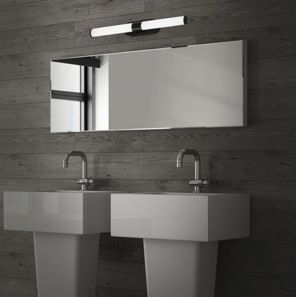 LED-vegglampe Runt IP44 direkte 4 000 K svart