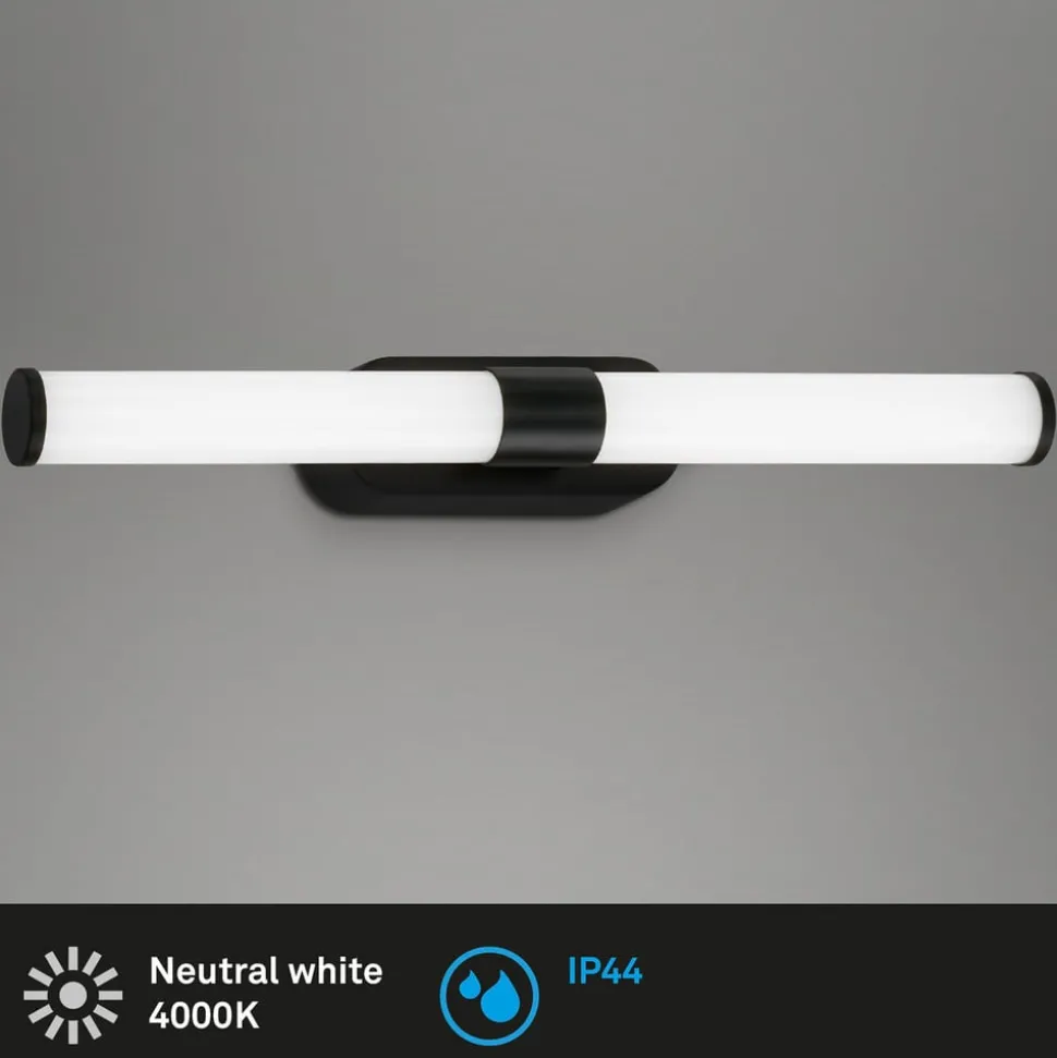 LED-vegglampe Runt IP44 direkte 4 000 K svart