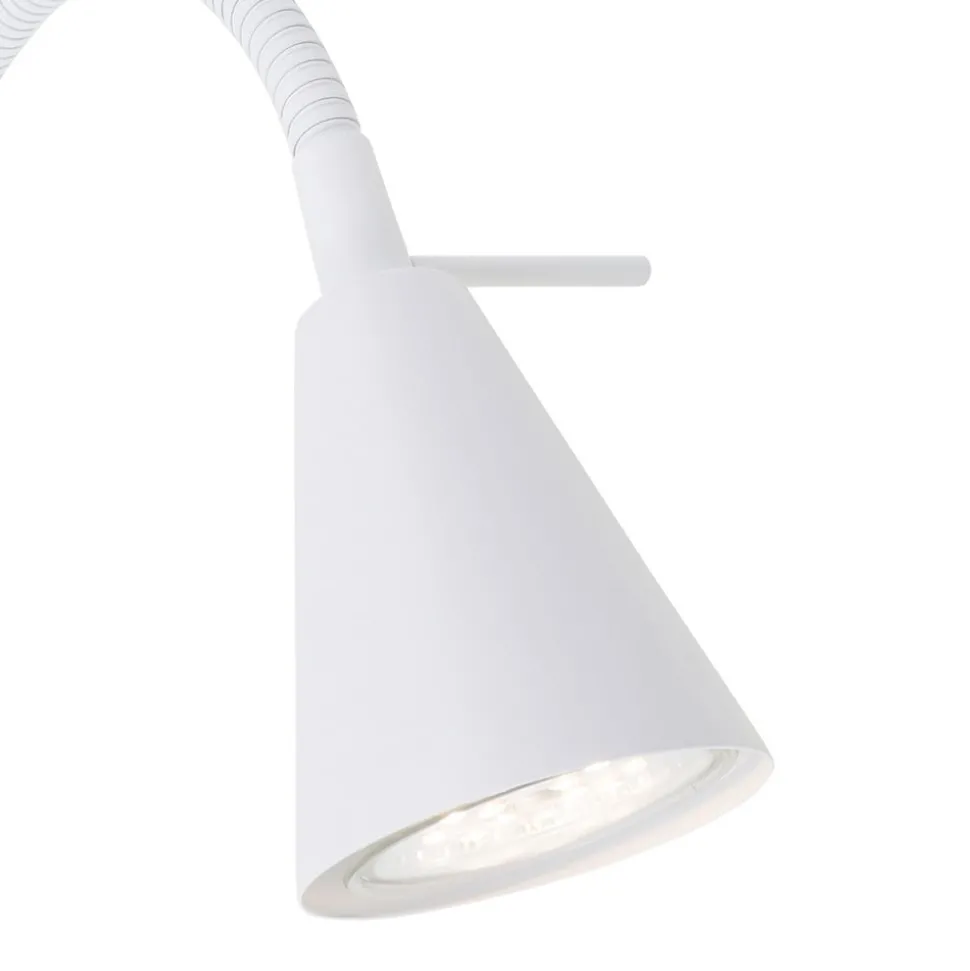 LED-vegglampe Tusa, hvit, metall, 45 cm, fleksibel arm