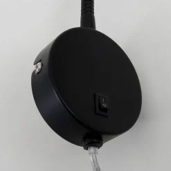 LED-vegglampe Tusa, svart, metall, 45 cm, fleksibel arm