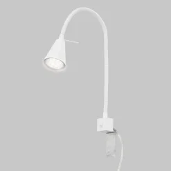 LED-vegglampe Tuso, hvit, sengemontering, metall