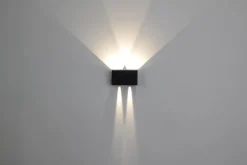 LED-vegglampe utendørs Dakar, antrasitt, bredde 17,3 cm, aluminium