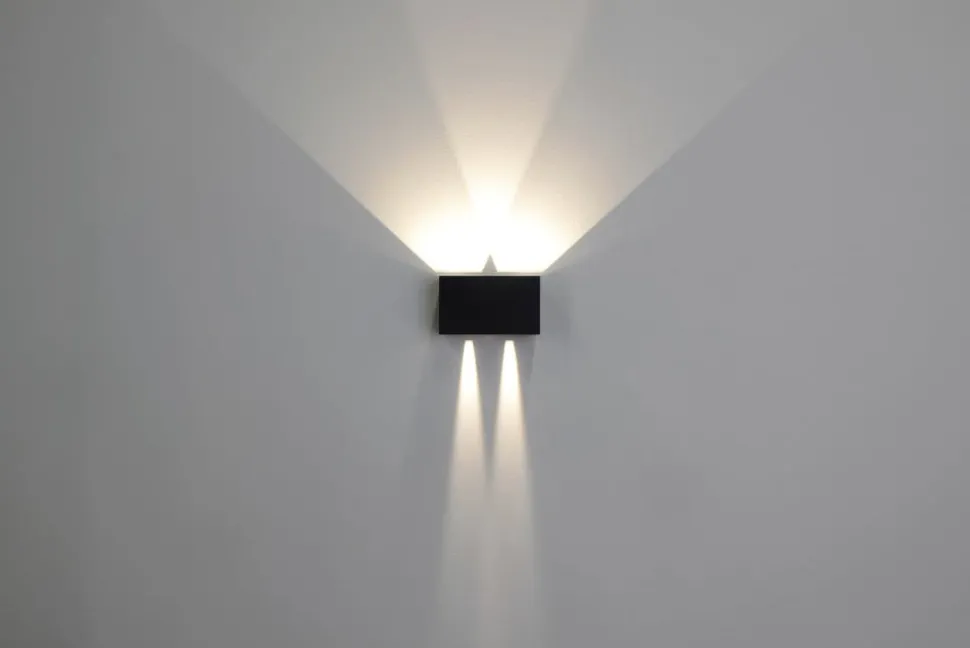 LED-vegglampe utendørs Dakar, antrasitt, bredde 17,3 cm, aluminium