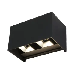 LED-vegglampe utendørs Dakar, antrasitt, bredde 17,3 cm, aluminium