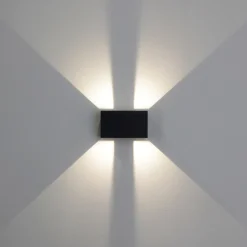 LED-vegglampe utendørs Dakar, antrasitt, bredde 17,3 cm, aluminium