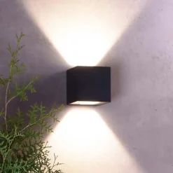 LED-vegglampe utendørs Jabbah, mørkegrå, opp/ned