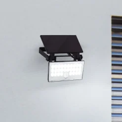 LED-veggspotlight Luton Sensor, svart, B 19 cm