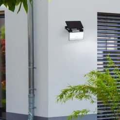 LED-veggspotlight Luton Sensor, svart, B 19 cm