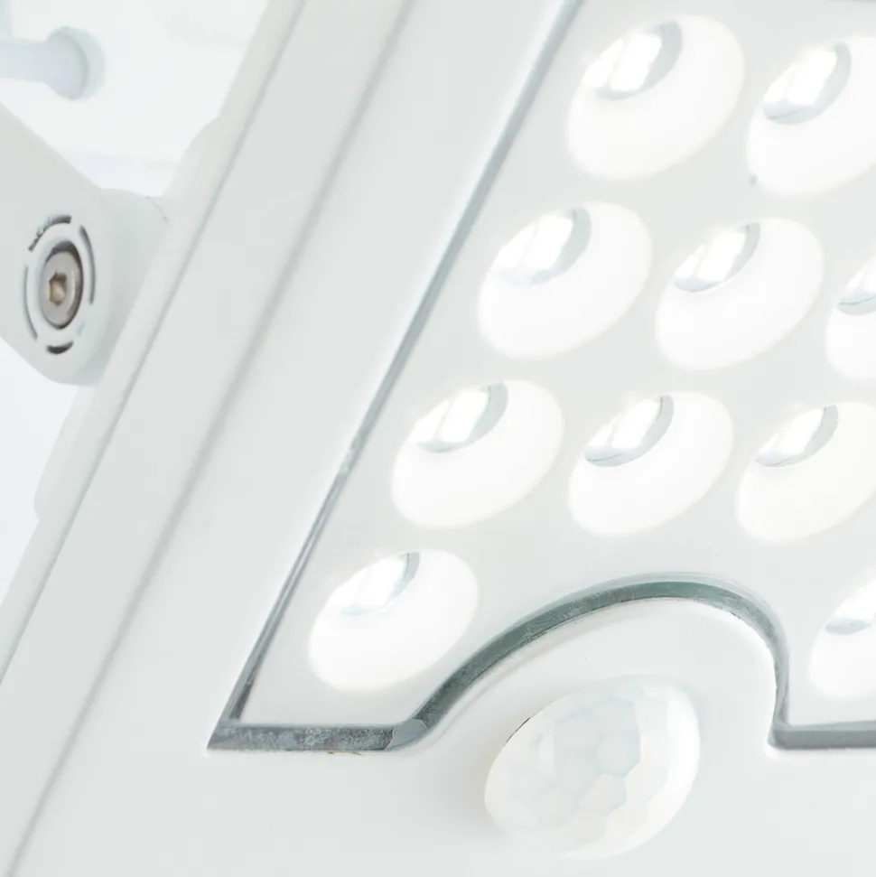 LED-veggspotlight Luton Sensor, hvit, bredde 13 cm