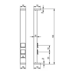 Lerna LED-gatelampe, høyde 100 cm, CCT, grå, stikkontakter