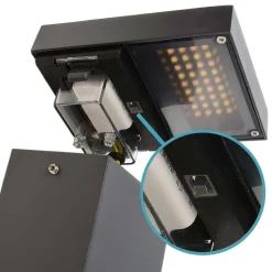 Lerna LED-gatelampe, høyde 100 cm, CCT, grå, stikkontakter