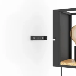 Libertad vegglampe, bredde 14 cm, svart/tre, stål