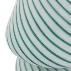 Lindby Andriana bordlampe, grønn/hvit, glass, Ø 15 cm