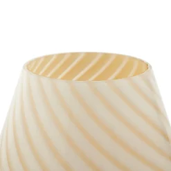 Lindby Andriana bordlampe, gul/hvit, glass, Ø 15 cm