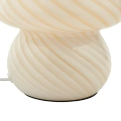 Lindby Andriana bordlampe, gul/hvit, glass, Ø 15 cm