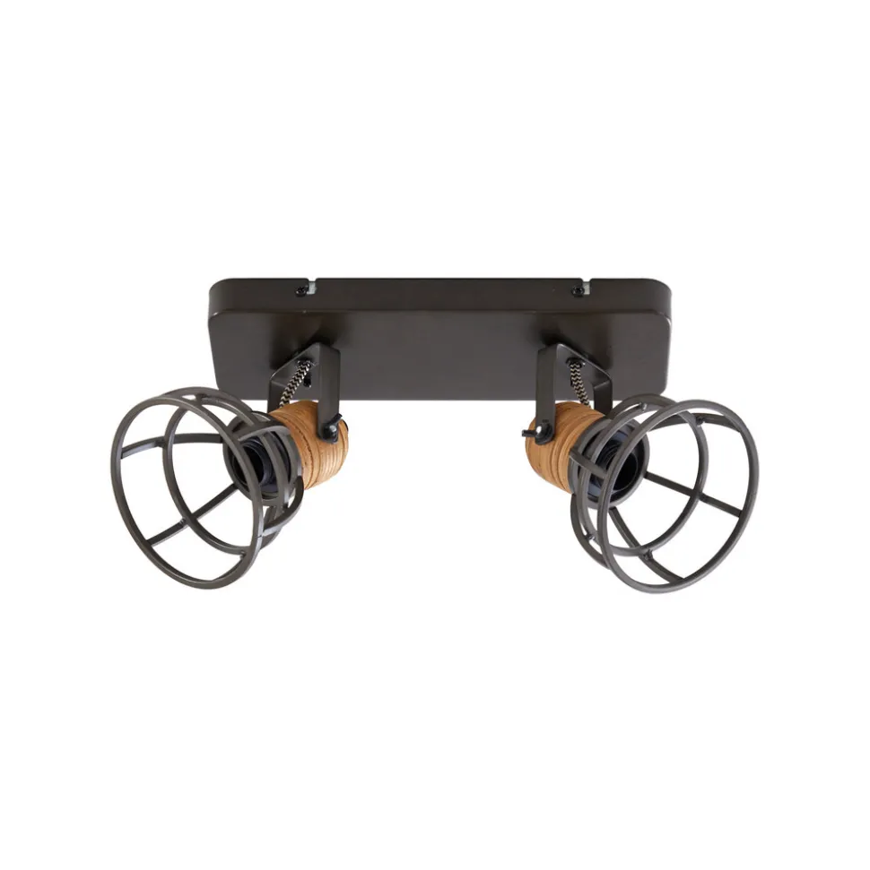 Lindby Arinthea takspotlight, 2-lys, svart, stål, E14