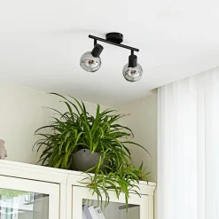 Lindby Arna taklampe, svart, 2 lyskilder