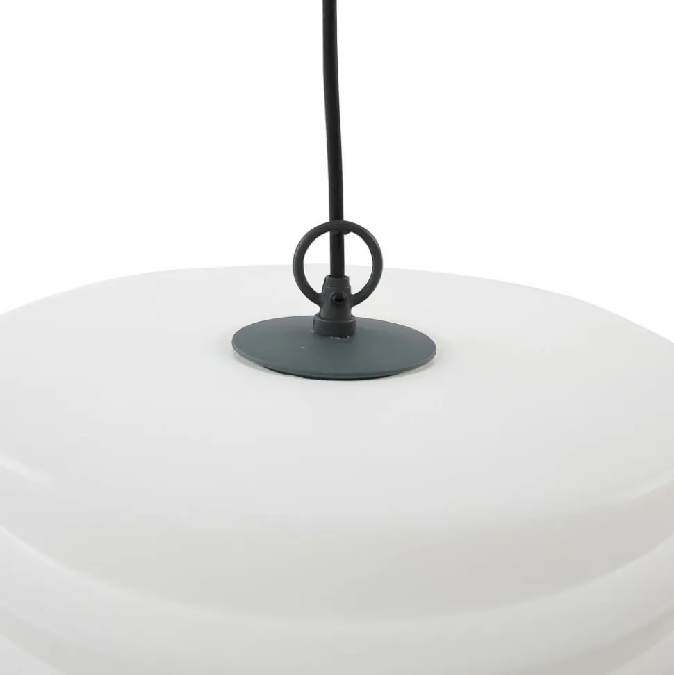 Lindby Arona utendørs hengelampe, Ø 38 cm, hvit