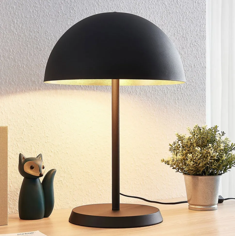 Lindby bordlampe Idalene, høyde 51 cm, svart, metall