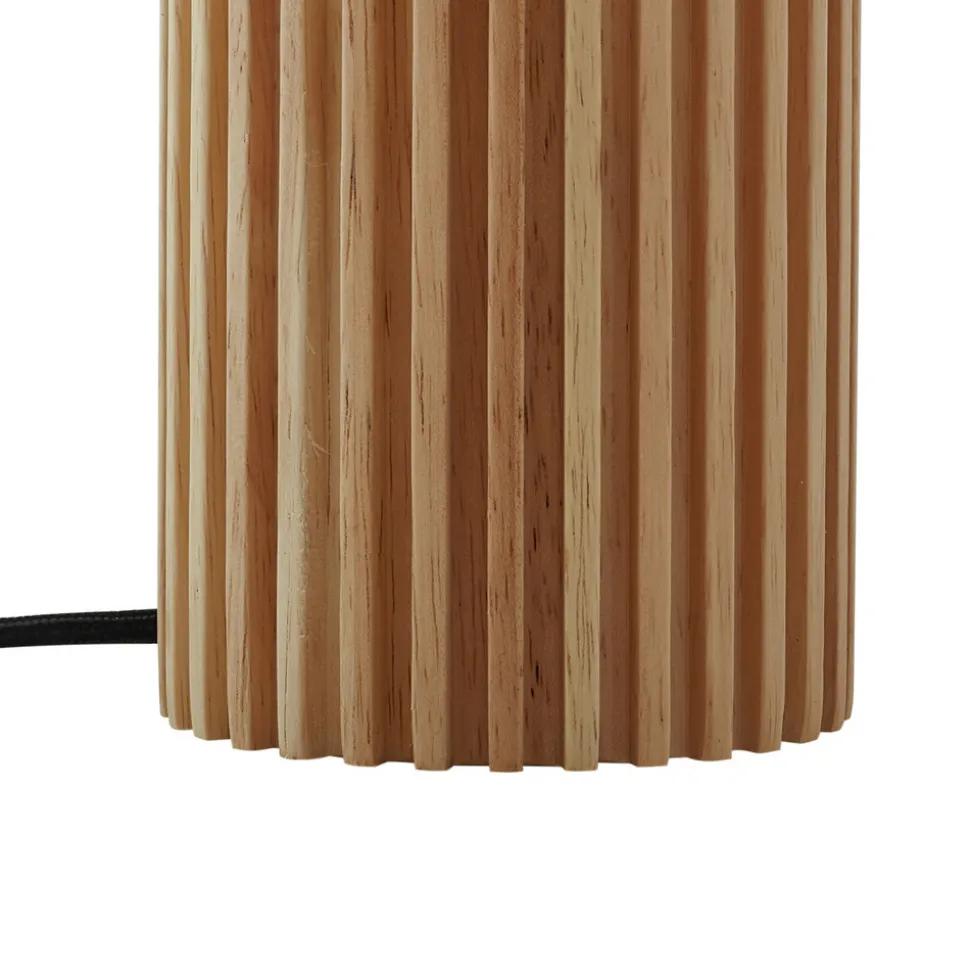 Lindby bordlampe Kimiko, høyde 38 cm, tre, tekstil