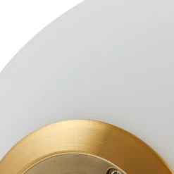 Lindby bordlampe Kirstan, beige, hvit, glass, stein, 33 cm