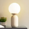 Lindby bordlampe Lennes, beige, glass, Ø 20 cm