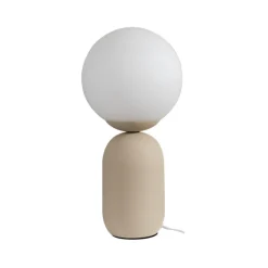 Lindby bordlampe Lennes, beige, glass, Ø 20 cm