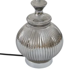 Lindby bordlampe Loraine, hvit/grå, glass, Ø 33 cm, E27