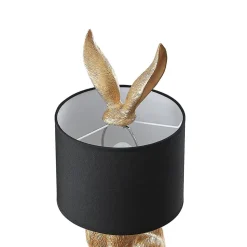 Lindby bordlampe Lorentina, høyde 57 cm, kanin, gull, tekstil