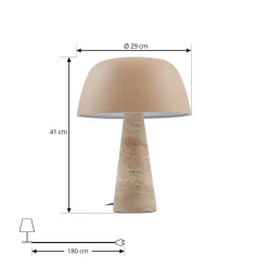 Lindby bordlampe Magritt, beige, metall, stein, 41 cm