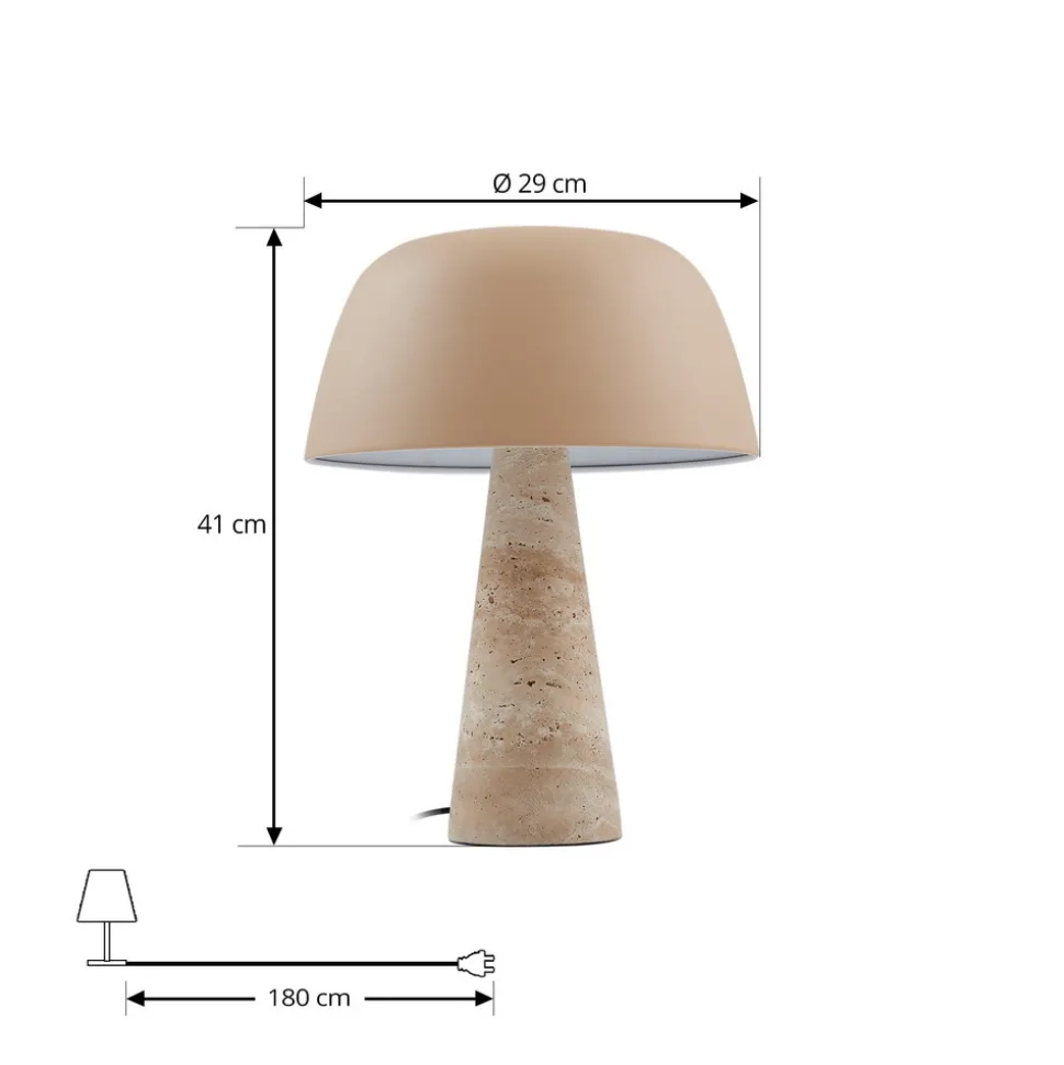 Lindby bordlampe Magritt, beige, metall, stein, 41 cm