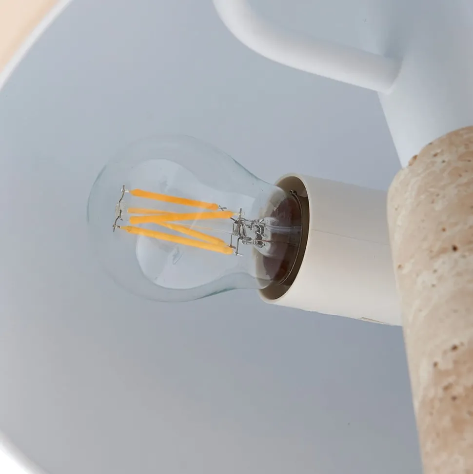 Lindby bordlampe Magritt, beige, metall, stein, 41 cm