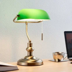 Lindby bordlampe Milenka, bronse, høyde 38 cm, metall