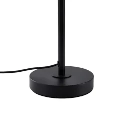 Lindby bordlampe Nerys, svart, bambus, Ø 28 cm