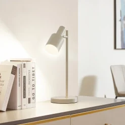 Lindby bordlampe Ovelia, beige, metall, E27