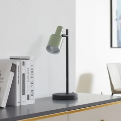 Lindby bordlampe Ovelia, grønn/svart, metall, E27